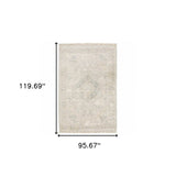8' X 10' Beige And Grey Oriental Hand Loomed Stain Resistant Area Rug With Fringe - Homeroots - Flyclothing LLC
