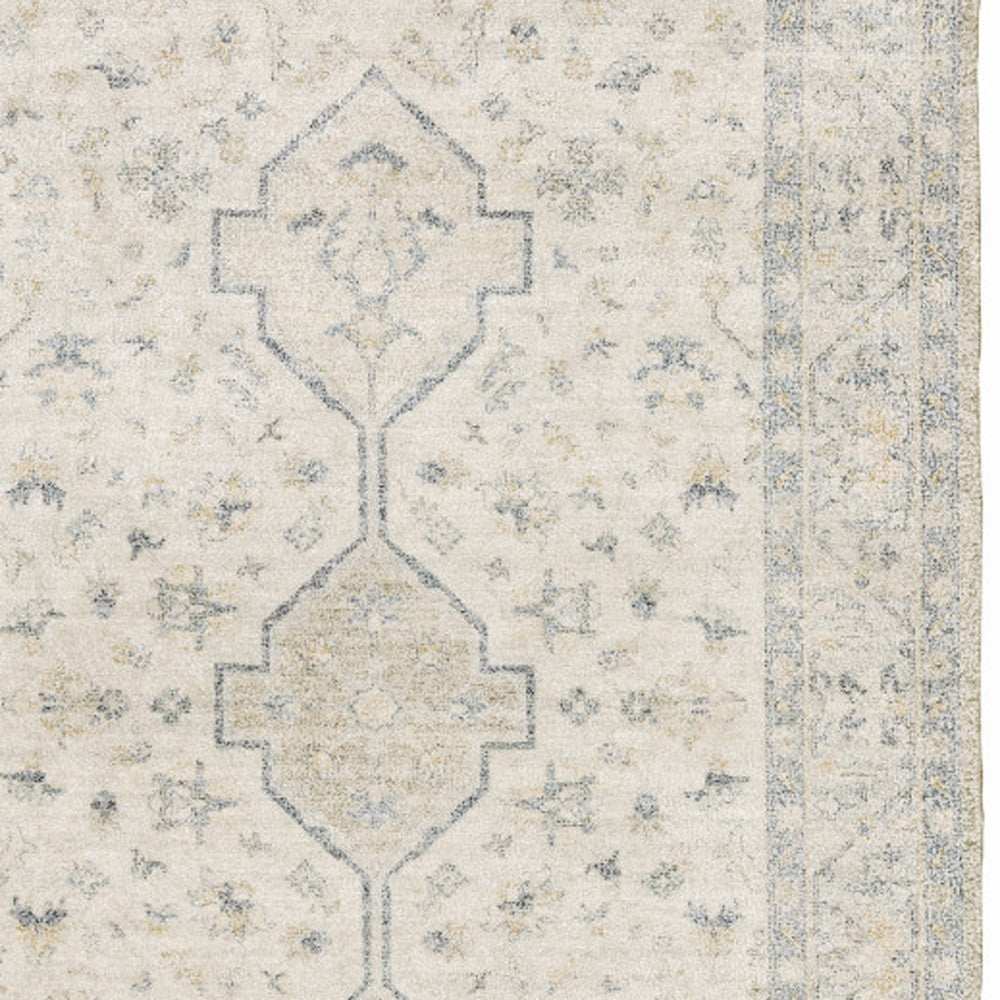 10' X 13' Beige And Charcoal Oriental Hand Loomed Stain Resistant Area Rug With Fringe - Homeroots - Flyclothing LLC