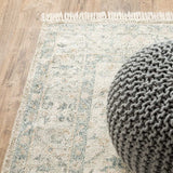 10' X 13' Beige And Charcoal Oriental Hand Loomed Stain Resistant Area Rug With Fringe - Homeroots - Flyclothing LLC