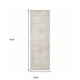 2' X 8' Beige And Charcoal Oriental Hand Loomed Stain Resistant Runner Rug With Fringe - Homeroots - Flyclothing LLC