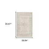 5' X 8' Beige And Charcoal Oriental Hand Loomed Stain Resistant Area Rug With Fringe - Homeroots - Flyclothing LLC