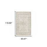 8' X 10' Beige And Charcoal Oriental Hand Loomed Stain Resistant Area Rug With Fringe - Homeroots - Flyclothing LLC