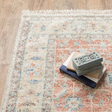 10' X 13' Orange And Blue Oriental Hand Loomed Stain Resistant Area Rug With Fringe - Homeroots - Flyclothing LLC