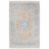 8' X 10' Blue And Red Oriental Hand Loomed Stain Resistant Area Rug With Fringe - Homeroots - Flyclothing LLC