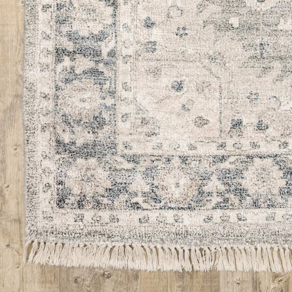 10' X 13' Beige And Grey Oriental Hand Loomed Stain Resistant Area Rug With Fringe - Homeroots - Flyclothing LLC