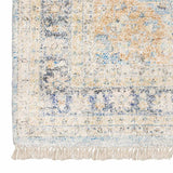 10' X 13' Blue And Beige Oriental Hand Loomed Stain Resistant Area Rug With Fringe - Homeroots - Flyclothing LLC