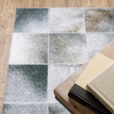 9' X 12' Grey Charcoal Brown And Beige Geometric Power Loom Stain Resistant Area Rug - Homeroots - Flyclothing LLC