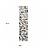 2' X 8' Grey Charcoal Brown Tan And Ivory Geometric Power Loom Stain Resistant Runner Rug - Homeroots - Flyclothing LLC