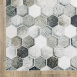 2' X 8' Grey Charcoal Brown Tan And Ivory Geometric Power Loom Stain Resistant Runner Rug - Homeroots - Flyclothing LLC