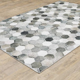 9' X 12' Grey Charcoal Brown Tan And Ivory Geometric Power Loom Stain Resistant Area Rug - Homeroots - Flyclothing LLC