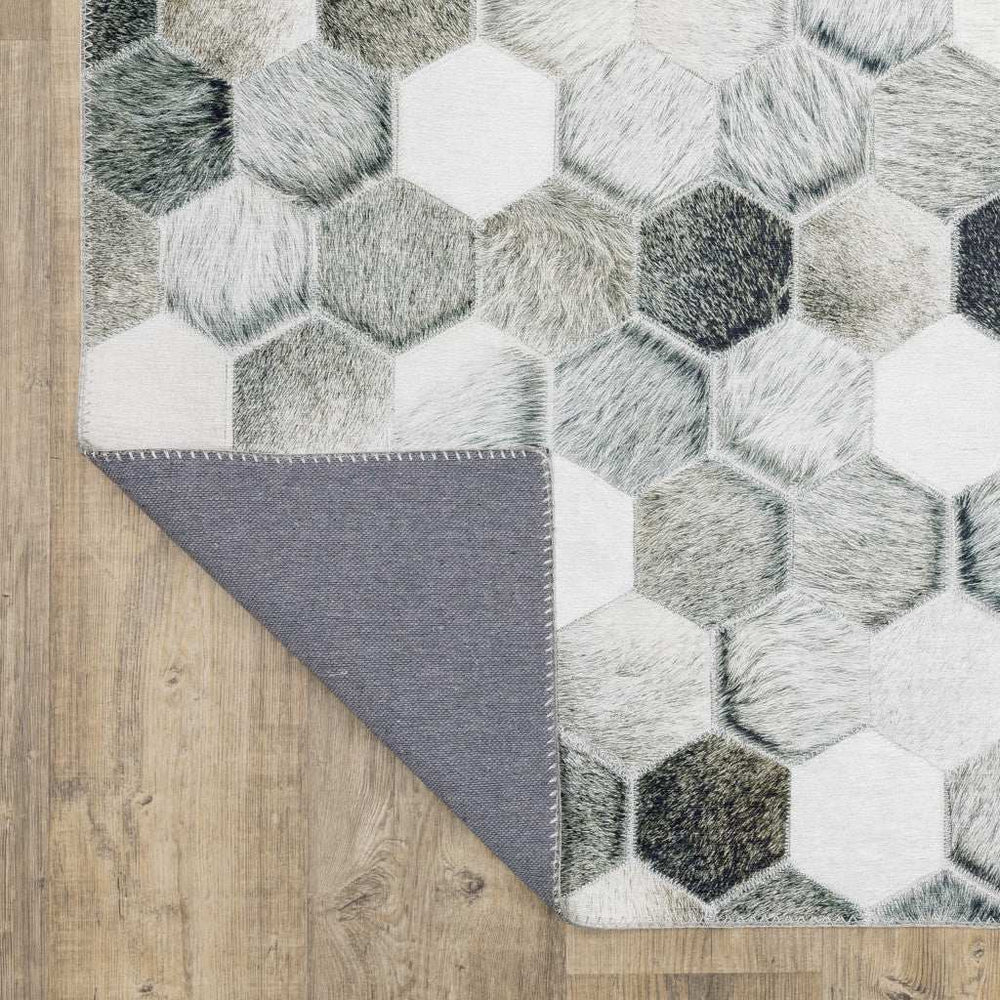 9' X 12' Grey Charcoal Brown Tan And Ivory Geometric Power Loom Stain Resistant Area Rug - Homeroots - Flyclothing LLC