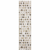 2' X 8' Beige Brown Grey And Ivory Geometric Power Loom Stain Resistant Runner Rug - Homeroots - Flyclothing LLC