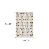 9' X 12' Beige Brown Grey And Ivory Geometric Power Loom Stain Resistant Area Rug - Homeroots - Flyclothing LLC