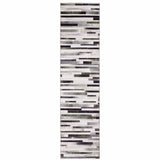 2' X 8' Grey Charcoal And Beige Geometric Power Loom Stain Resistant Runner Rug - Homeroots - Flyclothing LLC