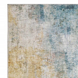 2' X 8' Blue And Yellow Abstract Power Loom Stain Resistant Runner Rug - Homeroots - Flyclothing LLC