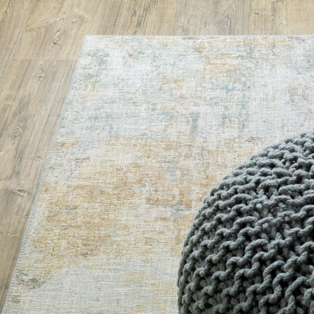 2' X 8' Blue And Yellow Abstract Power Loom Stain Resistant Runner Rug - Homeroots - Flyclothing LLC