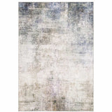 8' X 10' Beige Blue Grey Green Brown And Purple Abstract Power Loom Stain Resistant Area Rug - Homeroots - Flyclothing LLC