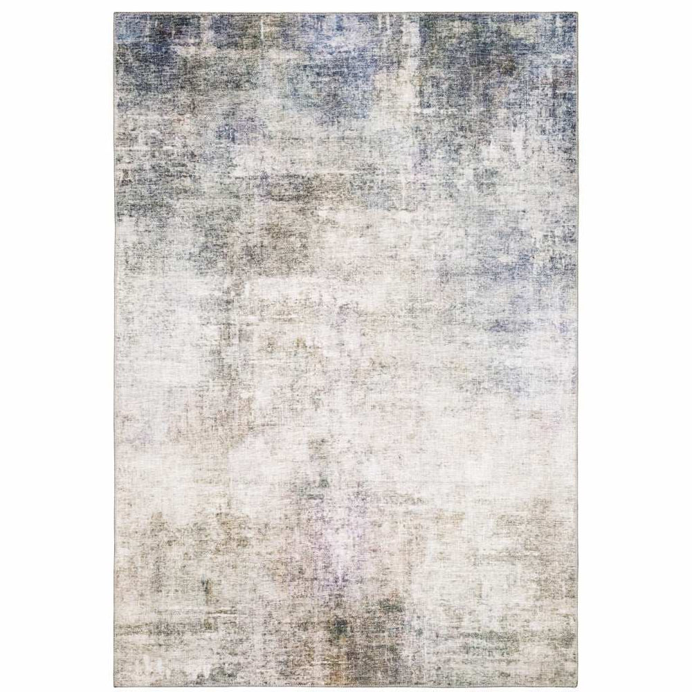 9' X 12' Beige Blue Grey Green Brown And Purple Abstract Power Loom Stain Resistant Area Rug - Homeroots - Flyclothing LLC