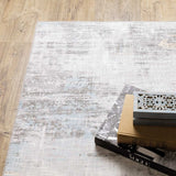 2' X 8' Gray And Ivory Abstract Power Loom Stain Resistant Runner Rug - Homeroots - Flyclothing LLC