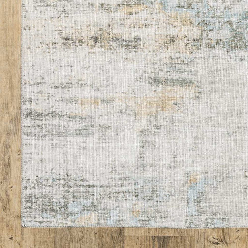 9' X 12' Gray And Ivory Abstract Power Loom Stain Resistant Area Rug - Homeroots - Flyclothing LLC