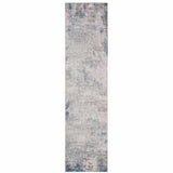 2' X 8' Grey And Blue Abstract Power Loom Stain Resistant Runner Rug - Homeroots - Flyclothing LLC