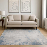 5' X 7' Grey And Blue Abstract Power Loom Stain Resistant Area Rug - Homeroots - Flyclothing LLC