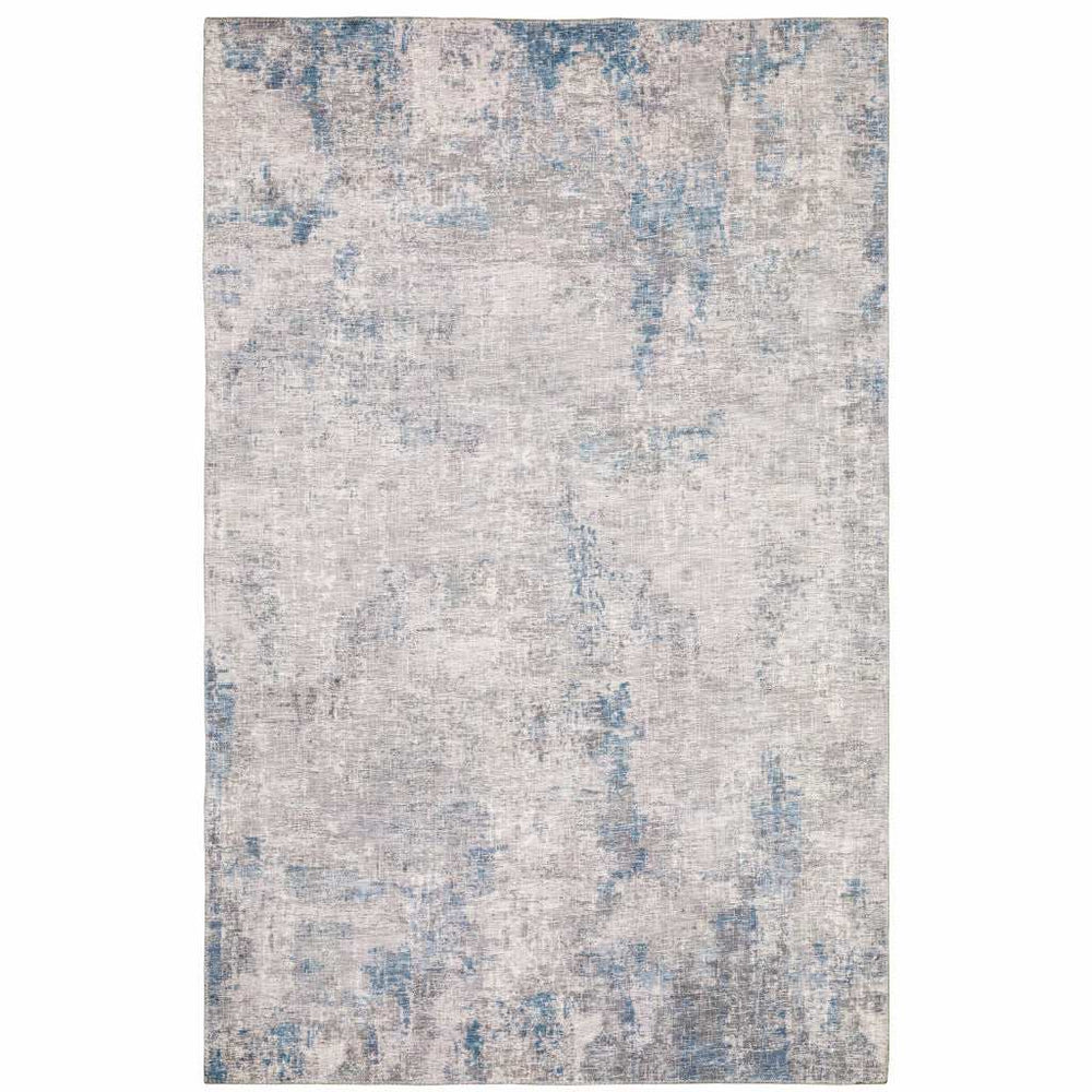 5' X 7' Grey And Blue Abstract Power Loom Stain Resistant Area Rug - Homeroots - Flyclothing LLC