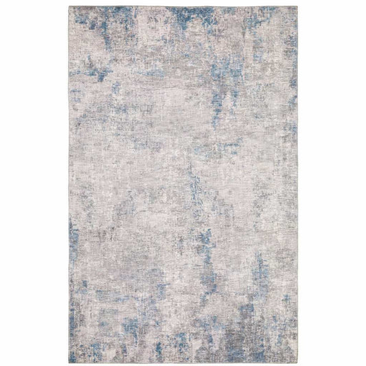 9' X 12' Grey And Blue Abstract Power Loom Stain Resistant Area Rug - Homeroots - Flyclothing LLC