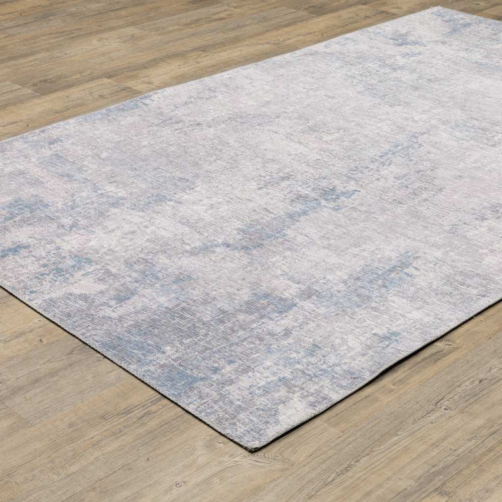 9' X 12' Grey And Blue Abstract Power Loom Stain Resistant Area Rug - Homeroots - Flyclothing LLC