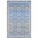 9' X 12' Blue And Grey Oriental Power Loom Stain Resistant Area Rug - Homeroots - Flyclothing LLC