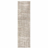 2' X 8' Beige Grey Ivory Tan And Brown Abstract Power Loom Stain Resistant Runner Rug - Homeroots - Flyclothing LLC