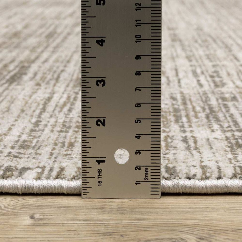 2' X 8' Beige Grey Ivory Tan And Brown Abstract Power Loom Stain Resistant Runner Rug - Homeroots - Flyclothing LLC
