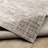 2' X 8' Beige Grey Ivory Tan And Brown Abstract Power Loom Stain Resistant Runner Rug - Homeroots - Flyclothing LLC