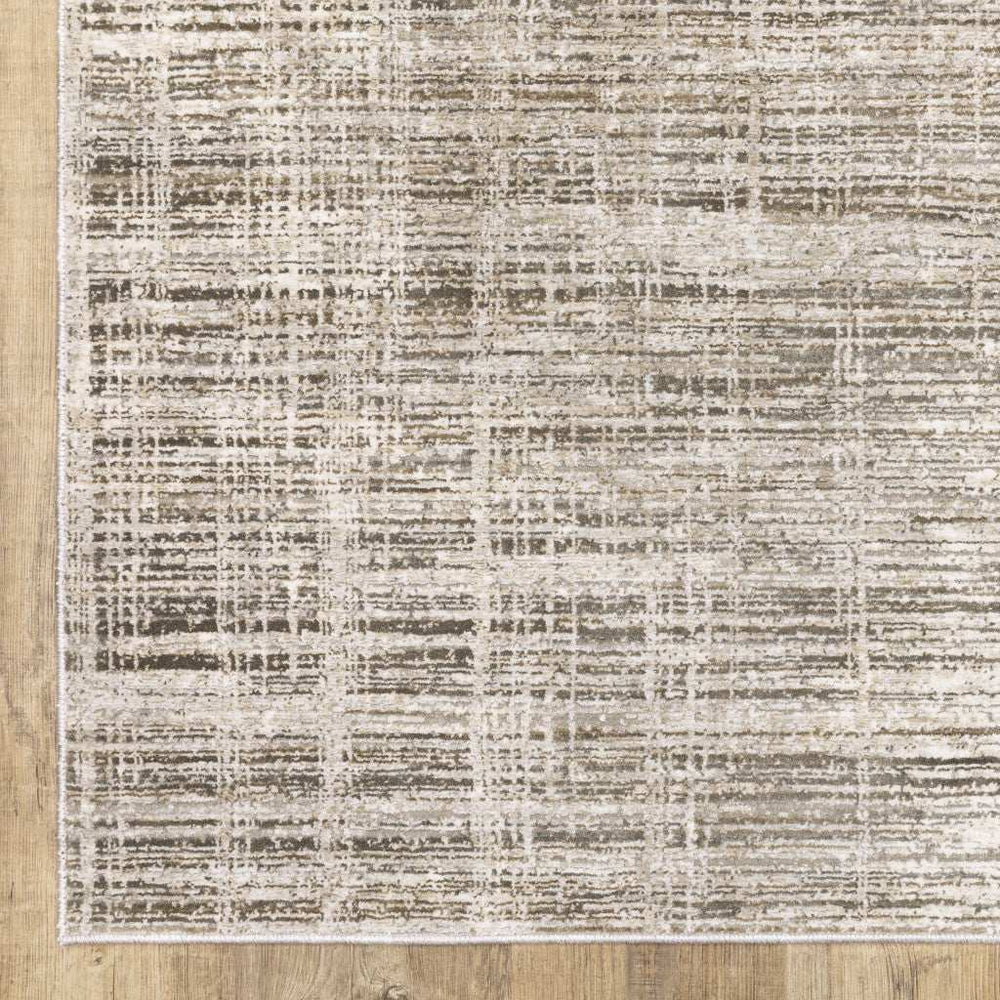 5' X 8' Beige Grey Ivory Tan And Brown Abstract Power Loom Stain Resistant Area Rug - Homeroots - Flyclothing LLC