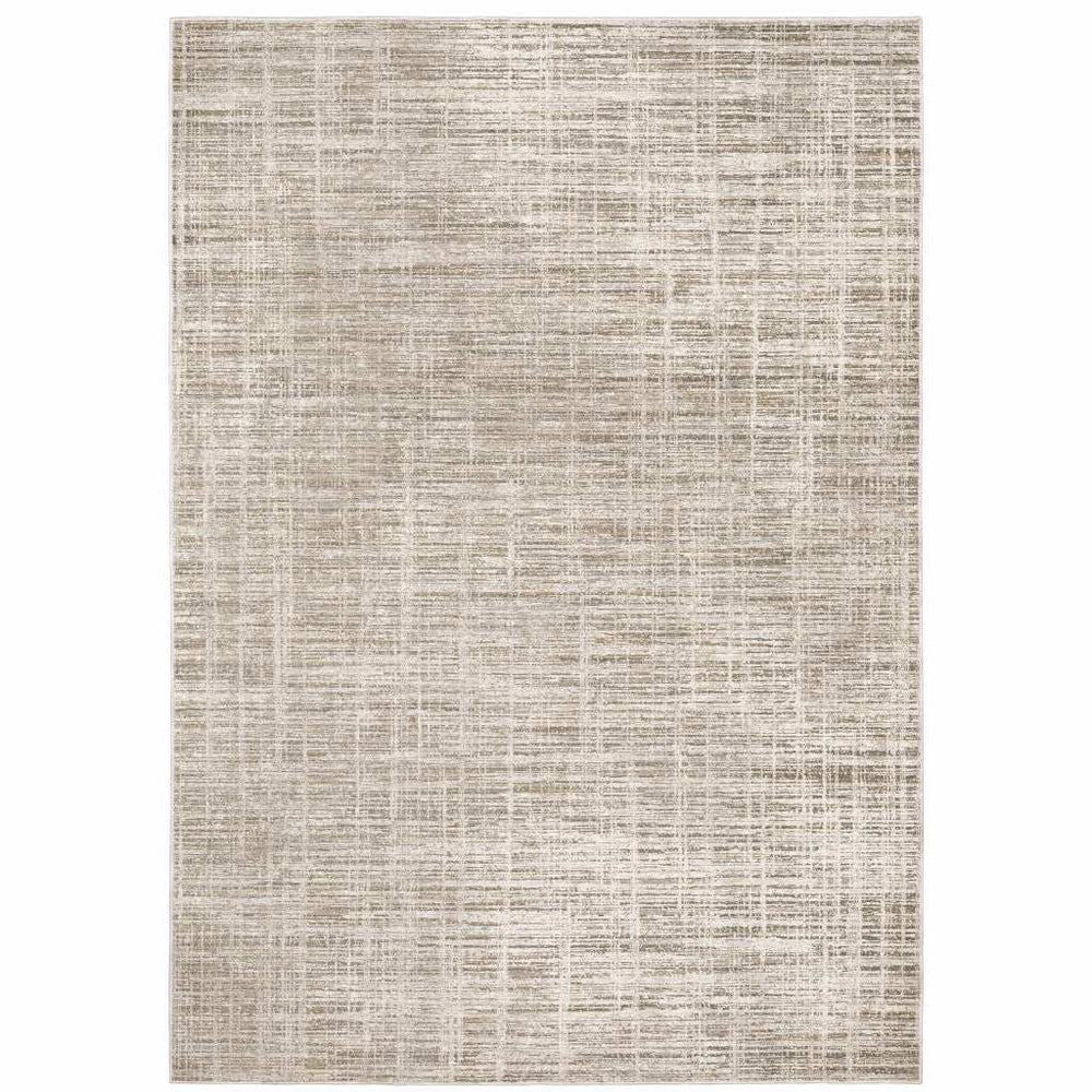 10' X 13' Beige Grey Ivory Tan And Brown Abstract Power Loom Stain Resistant Area Rug - Homeroots - Flyclothing LLC