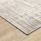 10' X 13' Beige Grey Ivory Tan And Brown Abstract Power Loom Stain Resistant Area Rug - Homeroots - Flyclothing LLC