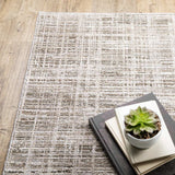 10' X 13' Beige Grey Ivory Tan And Brown Abstract Power Loom Stain Resistant Area Rug - Homeroots - Flyclothing LLC
