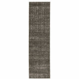 2' X 8' Charcoal Grey Grey Ivory Tan And Brown Abstract Power Loom Stain Resistant Runner Rug - Homeroots - Flyclothing LLC