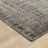 2' X 8' Charcoal Grey Grey Ivory Tan And Brown Abstract Power Loom Stain Resistant Runner Rug - Homeroots - Flyclothing LLC