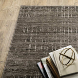 2' X 8' Charcoal Grey Grey Ivory Tan And Brown Abstract Power Loom Stain Resistant Runner Rug - Homeroots - Flyclothing LLC