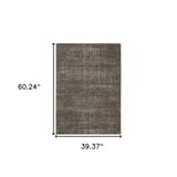 3' X 5' Charcoal Grey Grey Ivory Tan And Brown Abstract Power Loom Stain Resistant Area Rug - Homeroots - Flyclothing LLC