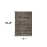 6' X 9' Charcoal Grey Grey Ivory Tan And Brown Abstract Power Loom Stain Resistant Area Rug - Homeroots - Flyclothing LLC