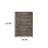 8' X 11' Charcoal Grey Grey Ivory Tan And Brown Abstract Power Loom Stain Resistant Area Rug - Homeroots - Flyclothing LLC
