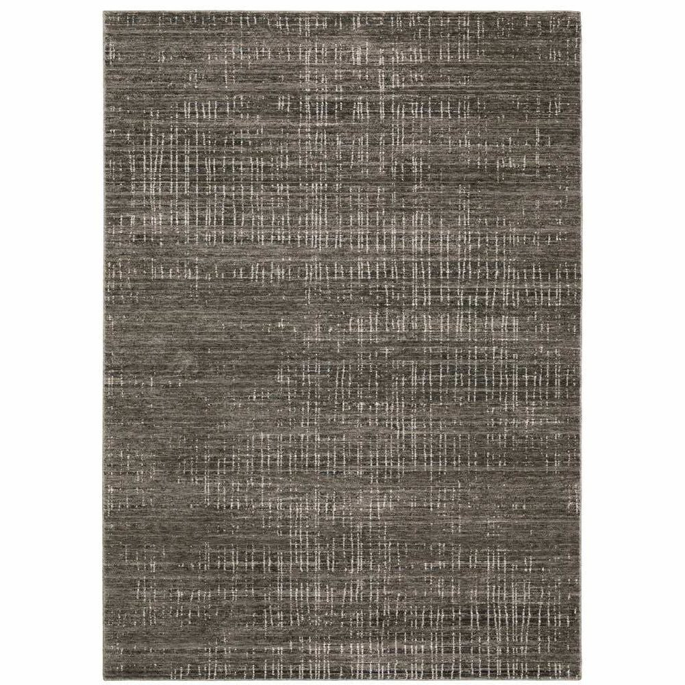10' X 13' Charcoal Grey Grey Ivory Tan And Brown Abstract Power Loom Stain Resistant Area Rug - Homeroots - Flyclothing LLC