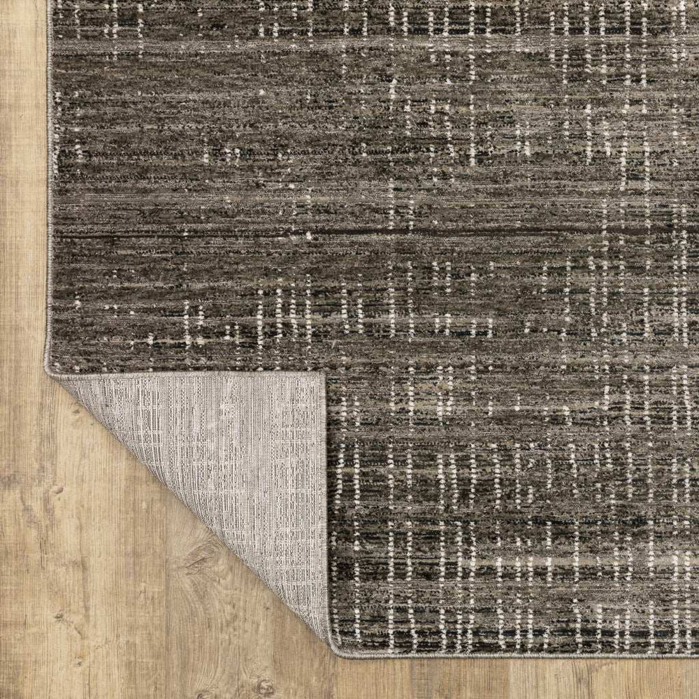 10' X 13' Charcoal Grey Grey Ivory Tan And Brown Abstract Power Loom Stain Resistant Area Rug - Homeroots - Flyclothing LLC