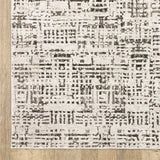 10' X 13' Ivory Grey Charcoal Brown And Beige Abstract Power Loom Stain Resistant Area Rug - Homeroots - Flyclothing LLC