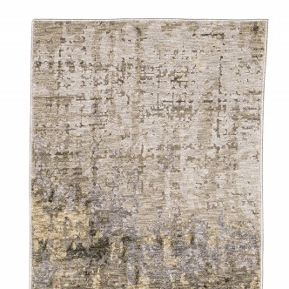 2' X 8' Beige Grey Ivory Tan And Brown Abstract Power Loom Stain Resistant Runner Rug - Homeroots - Flyclothing LLC