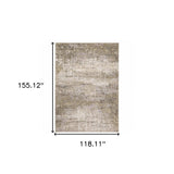 10' X 13' Beige Grey Ivory Tan And Brown Abstract Power Loom Stain Resistant Area Rug - Homeroots - Flyclothing LLC