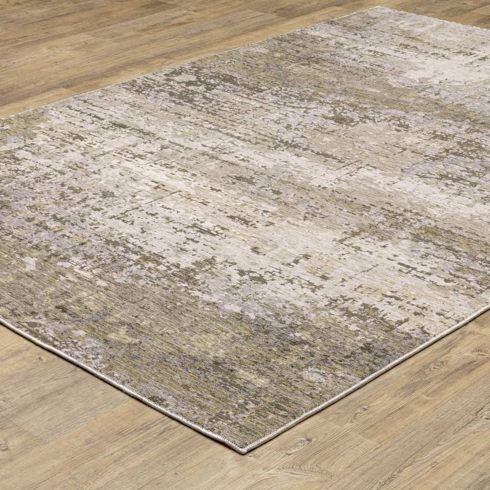 10' X 13' Beige Grey Ivory Tan And Brown Abstract Power Loom Stain Resistant Area Rug - Homeroots - Flyclothing LLC