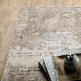 10' X 13' Beige Grey Ivory Tan And Brown Abstract Power Loom Stain Resistant Area Rug - Homeroots - Flyclothing LLC